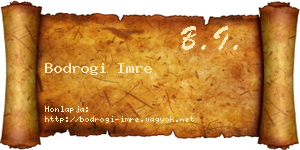 Bodrogi Imre névjegykártya