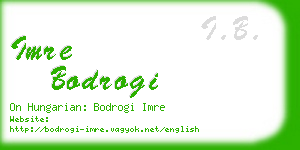 imre bodrogi business card